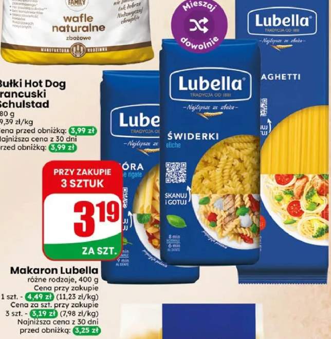 Makaron Lubella różne rodzaje