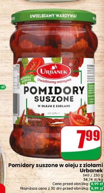 Pomidory suszone w oleju z ziołami Urbanek