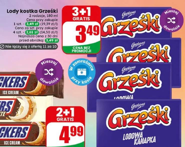 Lody baton Snickers 2 rodzaje