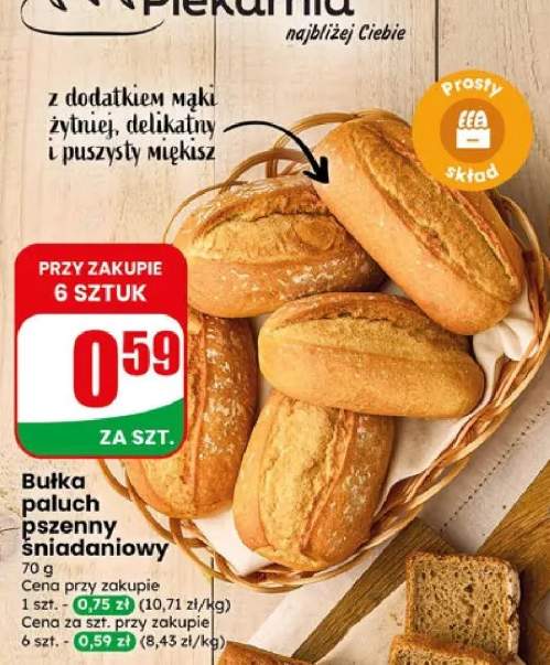 Bułka paluch pszenny śniadaniowy