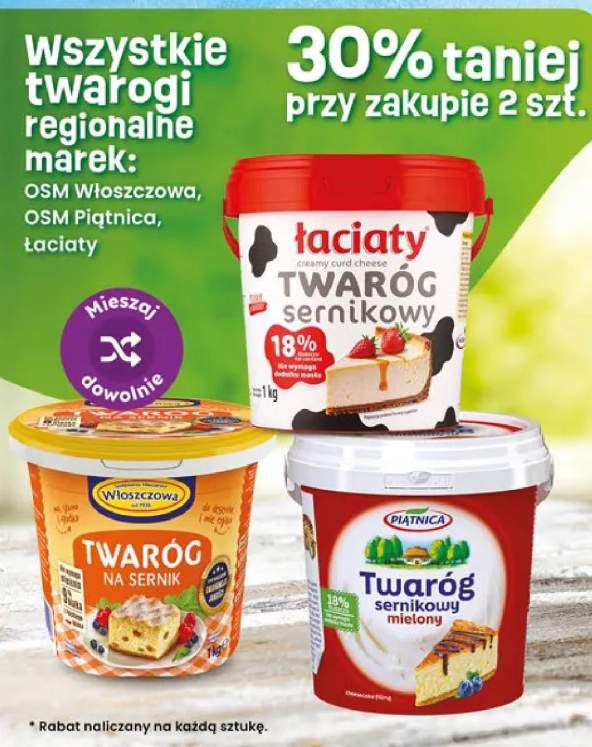 Twaróg sernikowy 18% tłuszczu 1kg