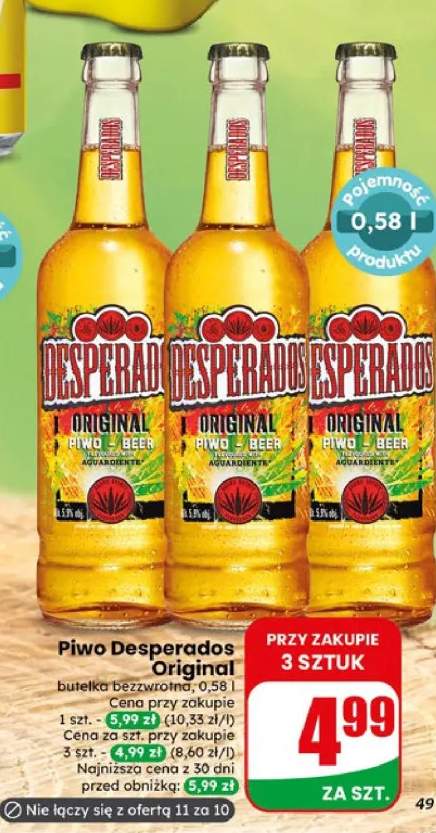 Piwo Desperados Original butelka bezzwrotna