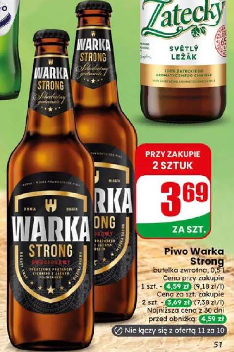 Piwo Warka Strong butelka zwrotna