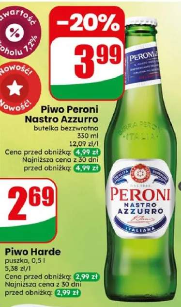 Piwo Peroni Nastro Azzurro butelka bezzwrotna