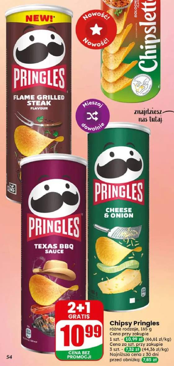 Chipsy Pringles różne rodzaje 165g