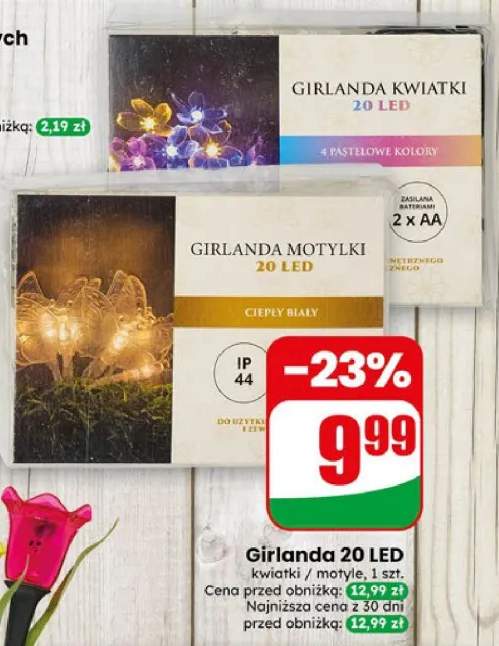 Girlanda 20 LED kwiatki / motyle 1szt.