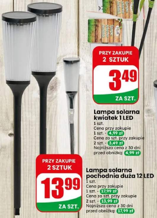 Lampa solarna pochodnia duża 12 LED 1szt.