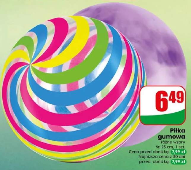 Piłka gumowa różne wzory śr. 23cm 1szt.