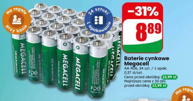 Baterie cynkowe Megacell AA R06 24szt. 1 opak.