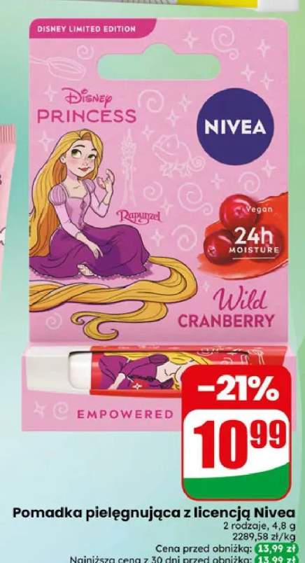 Pomadka pielęgnująca z licencją Nivea 2 rodzaje