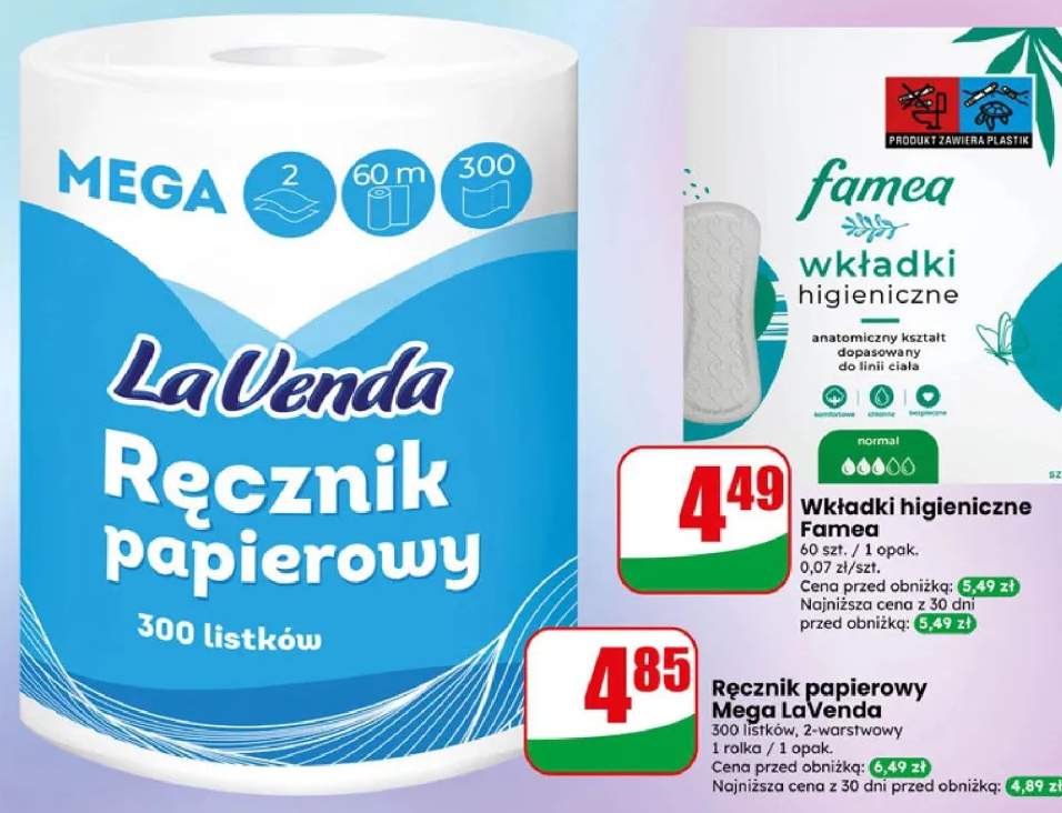 Wkładki higieniczne Famea 60szt.