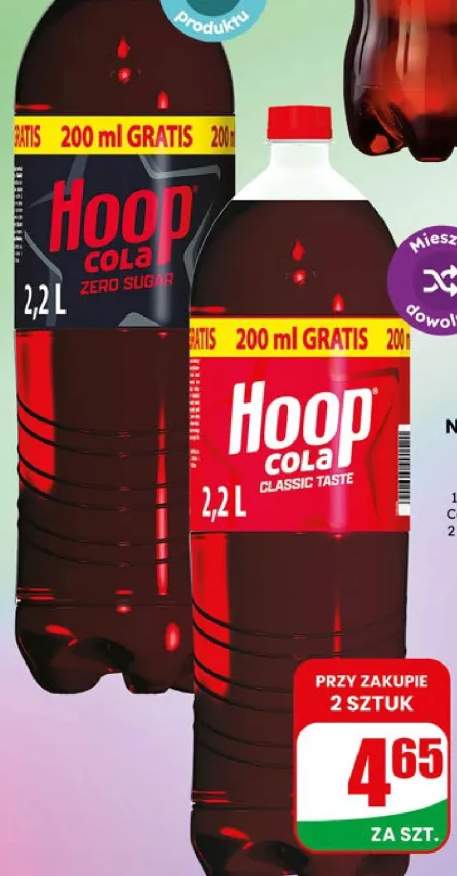 Napój gazowany hoop cola zero sugar