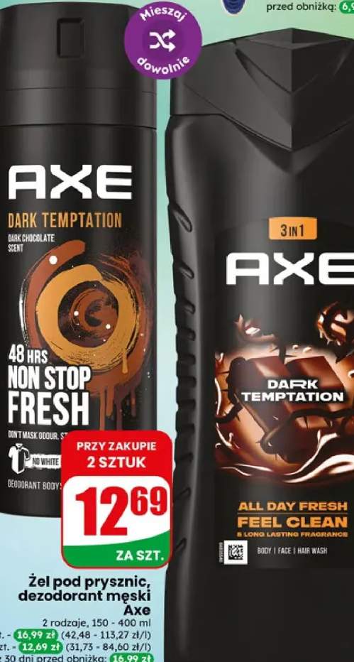Żel pod prysznic, dezodorant męski Axe 2 rodzaje