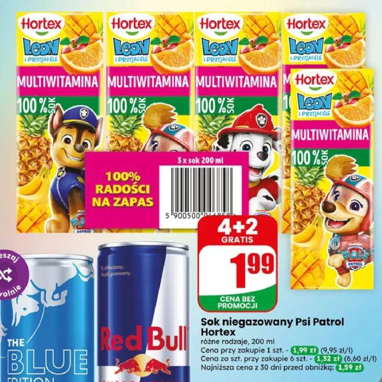 Sok niegazowany Psi Patrol Hortex multiwitamina