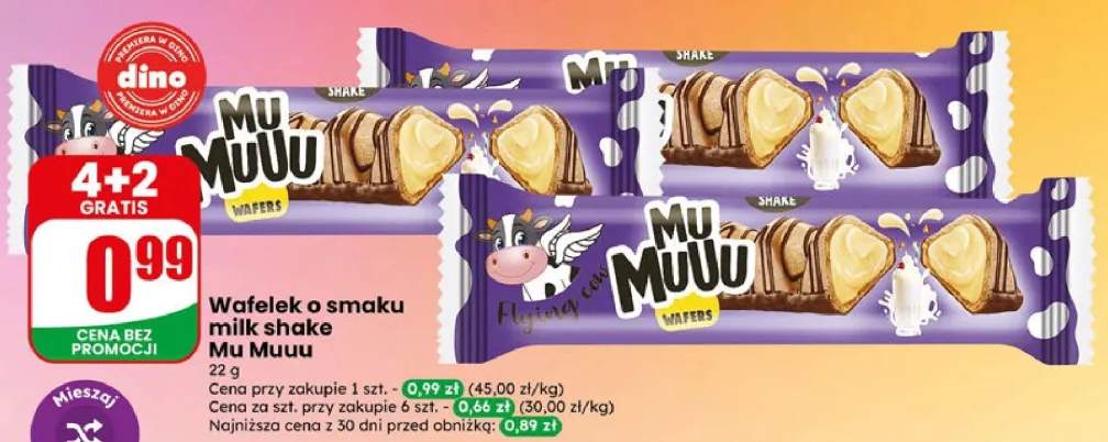 Wafelek o smaku milk shake Mu Muuu