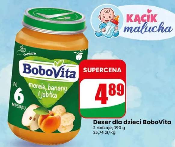 Deser dla dzieci BoboVita morele banany i jabłka