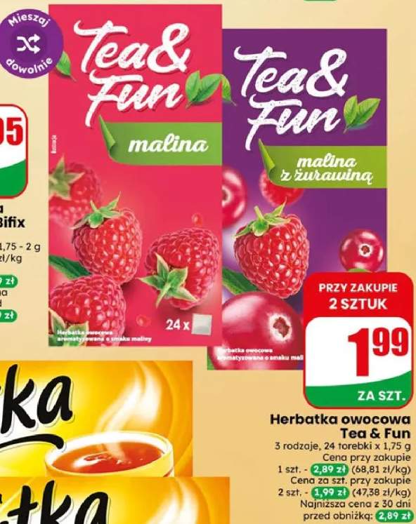 Herbatka owocowa Tea & Fun malina z żurawiną