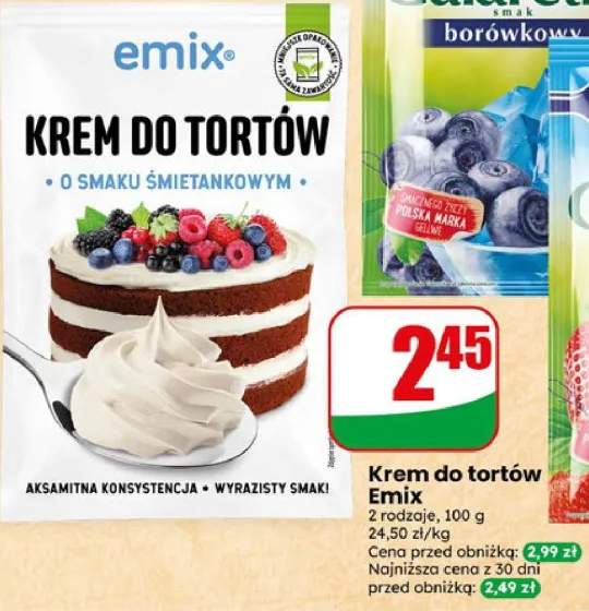 Krem do tortów Emix o smaku śmietankowym