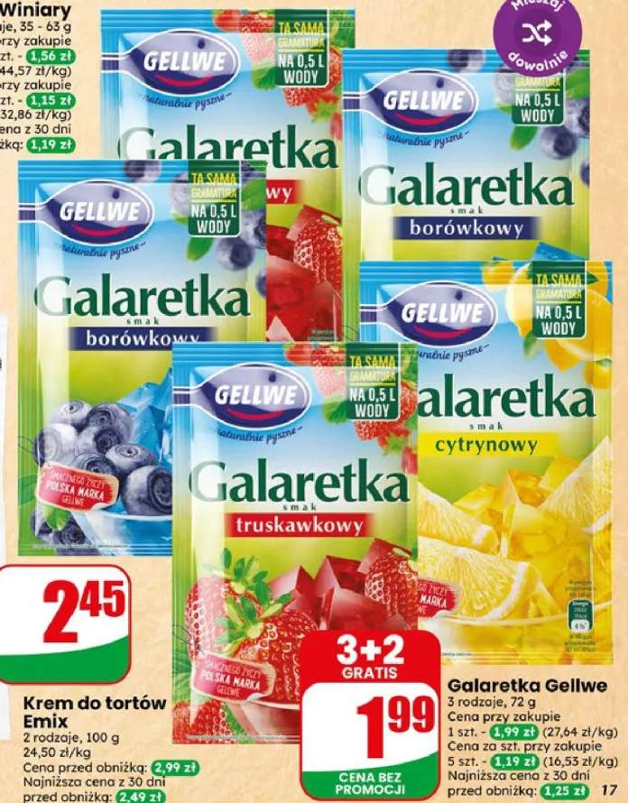 Galaretka Gellwe smak truskawkowy