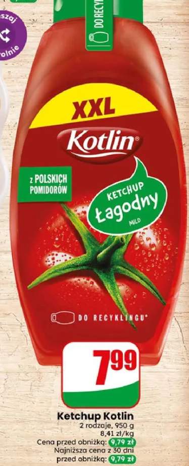Ketchup łagodny XXL Kotlin z polskich pomidorów