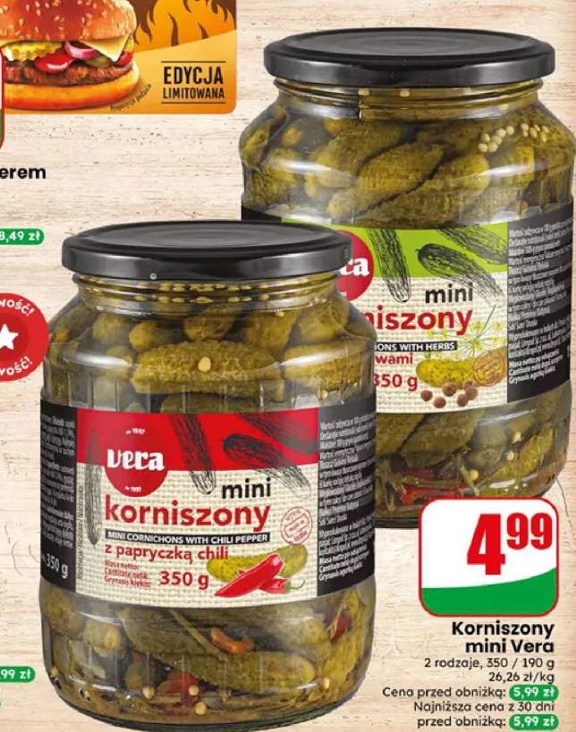 Korniszony mini z papryczką chili Vera
