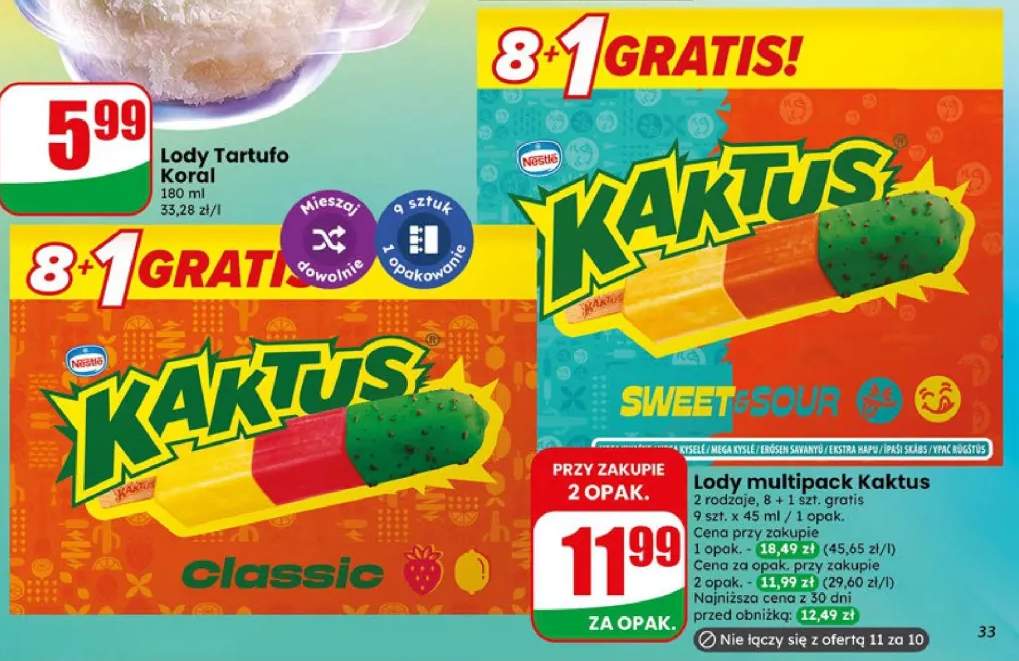 Lody multipack Kaktus classic Nestlé