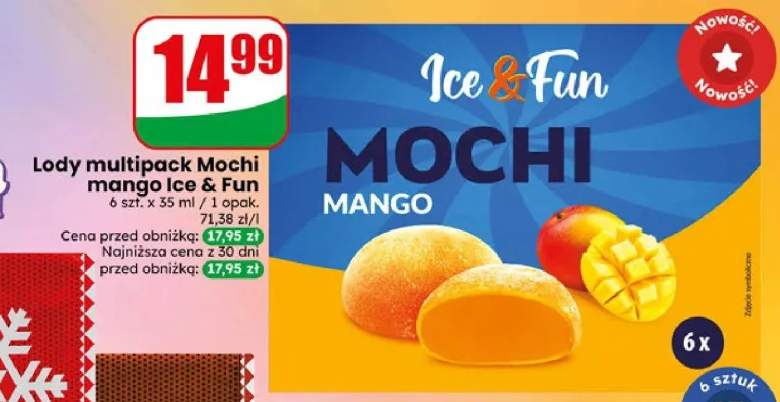 Lody multipack Mochi mango Ice & Fun