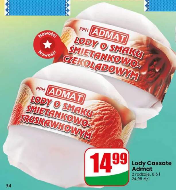 Lody Cassate o smaku śmietankowo-czekoladowym Admat