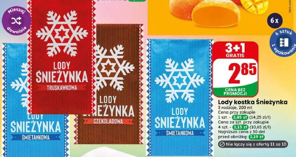 Lody kostka Śnieżynka czekoladowa