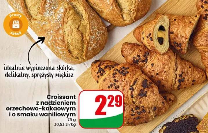 Croissant z nadzieniem orzechowo-kakaowym