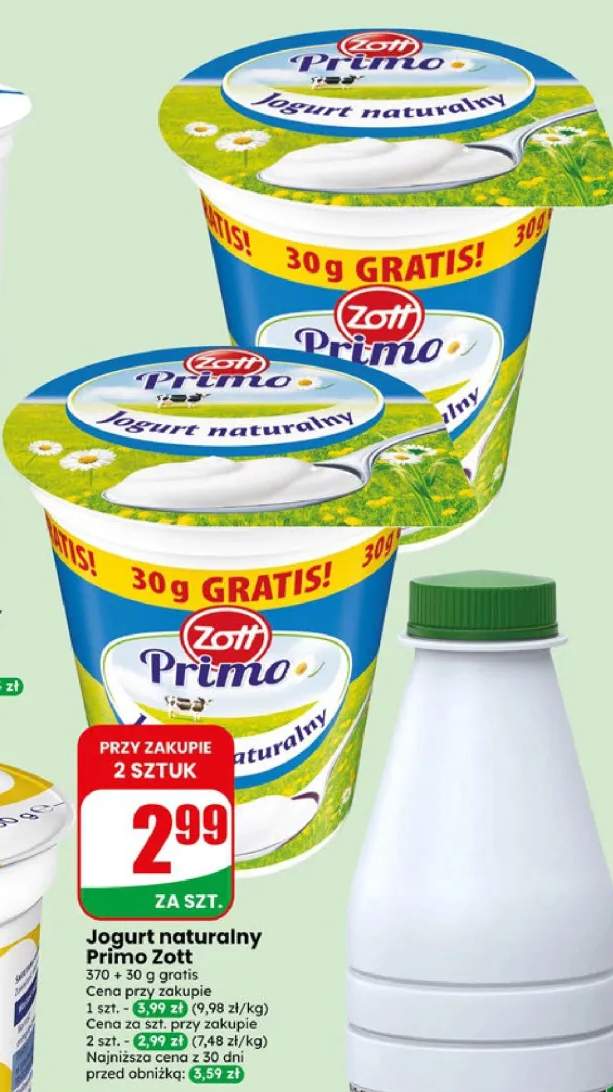 Jogurt naturalny Primo Zott 30g gratis