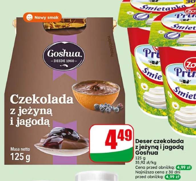 Deser czekolada z jeżyną i jagodą Goshua
