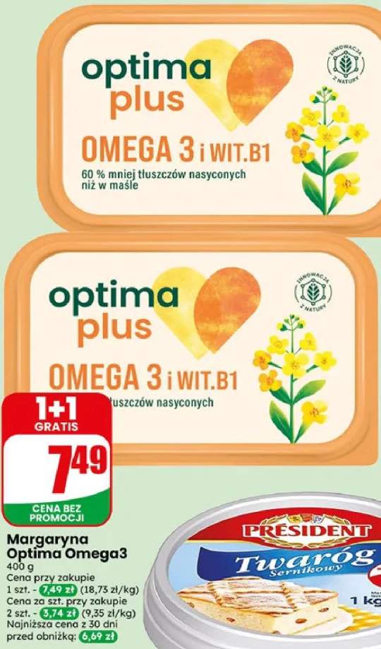 Margaryna Optima Plus Omega 3 i Wit.B1