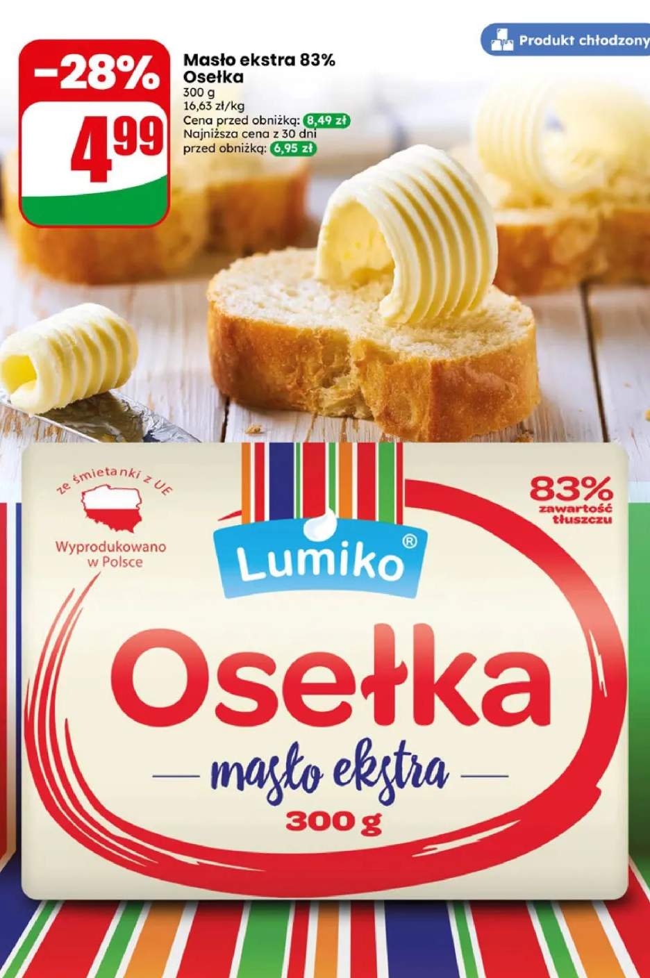 Masło ekstra 83% Osełka Lumiko