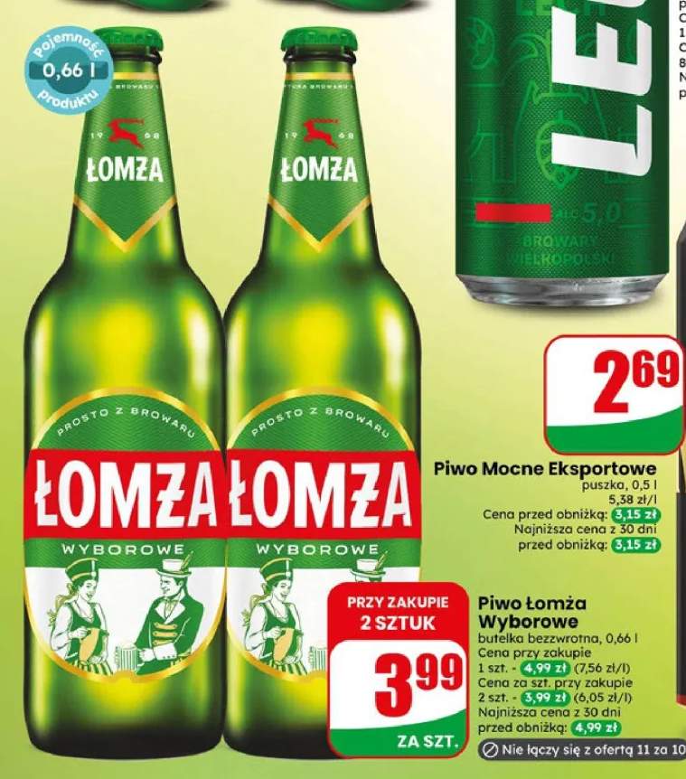 Piwo Łomża Wyborowe butelka bezzwrotna