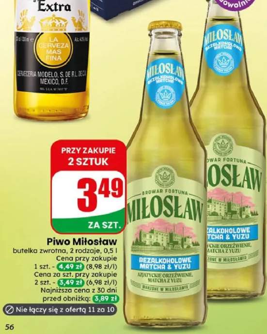 Piwo bezalkoholowe Miłosław Bezalkoholowe Matcha & Yuzu butelka zwrotna