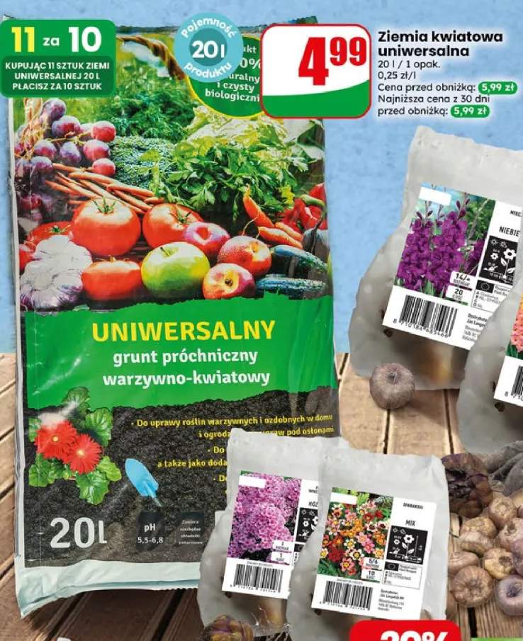 Ziemia kwiatowa uniwersalna grunt próchniczy warzywno-kwiatowy