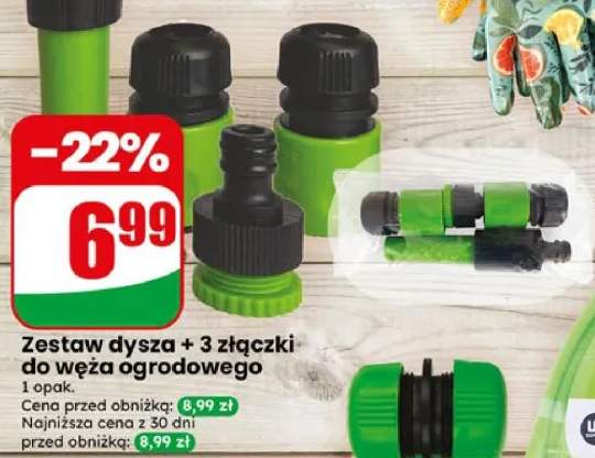 Zestaw dysza + 3 złączki do węża ogrodowego