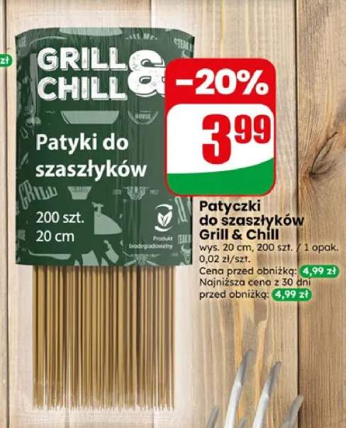 Patyczki do szaszłyków Grill & Chill 20cm