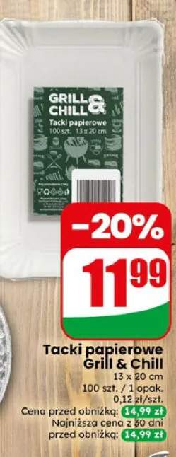 Tacki papierowe Grill & Chill 13x20cm