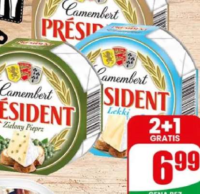 Ser pleśniowy camembert Président lekki