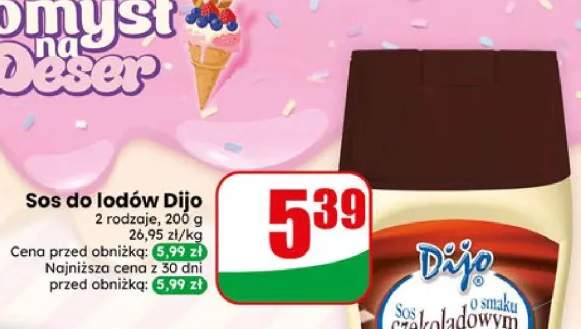 Sos do lodów o smaku czekoladowym Dijo