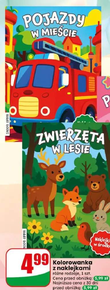 Kolorowanka z naklejkami Zwierzęta w lesie