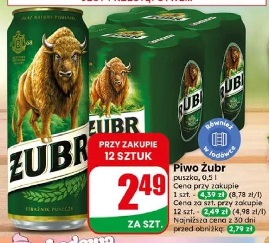 Piwo Żubr puszka