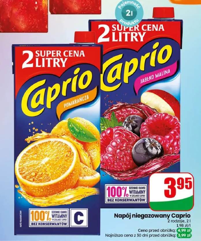 Napój niegazowany Caprio jabłko malina