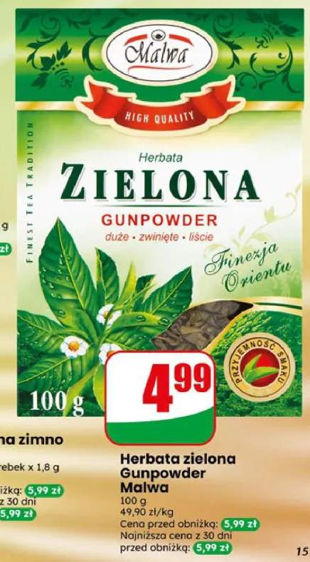 Herbata zielona Gunpowder Malwa