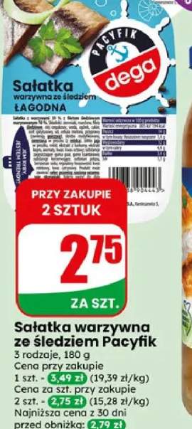 Sałatka warzywna ze śledziem łagodna Pacyfik Dega