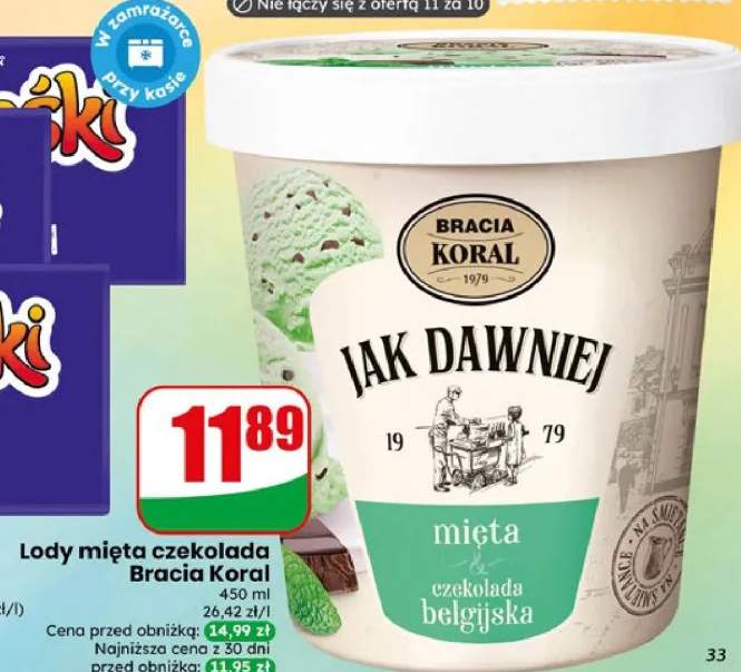 Lody mięta czekolada belgijska Bracia Koral Jak Dawniej