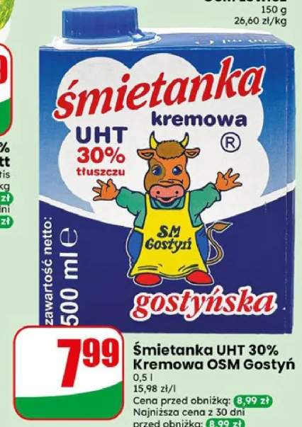 Śmietanka UHT 30% Kremowa OSM Gostyń