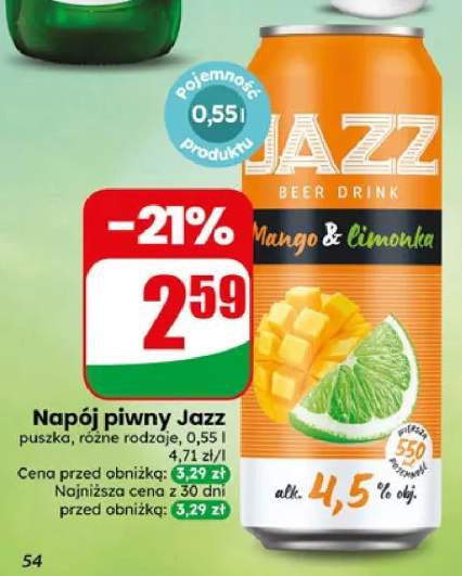 Napój piwny Jazz Mango & Limonka